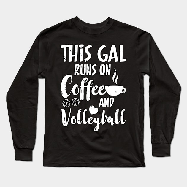 Volleyball and Coffee Lover Long Sleeve T-Shirt by PixelArt